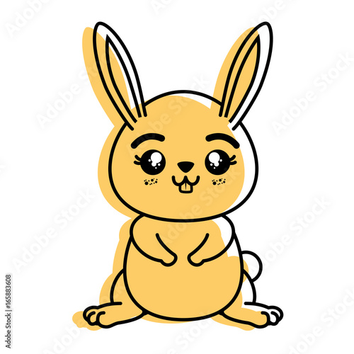 isolated cute standing rabbit