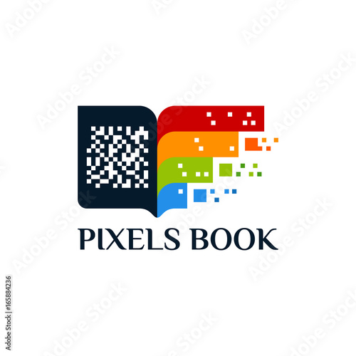 Online Education Logo template, pixel book education logo template designs vector illustration