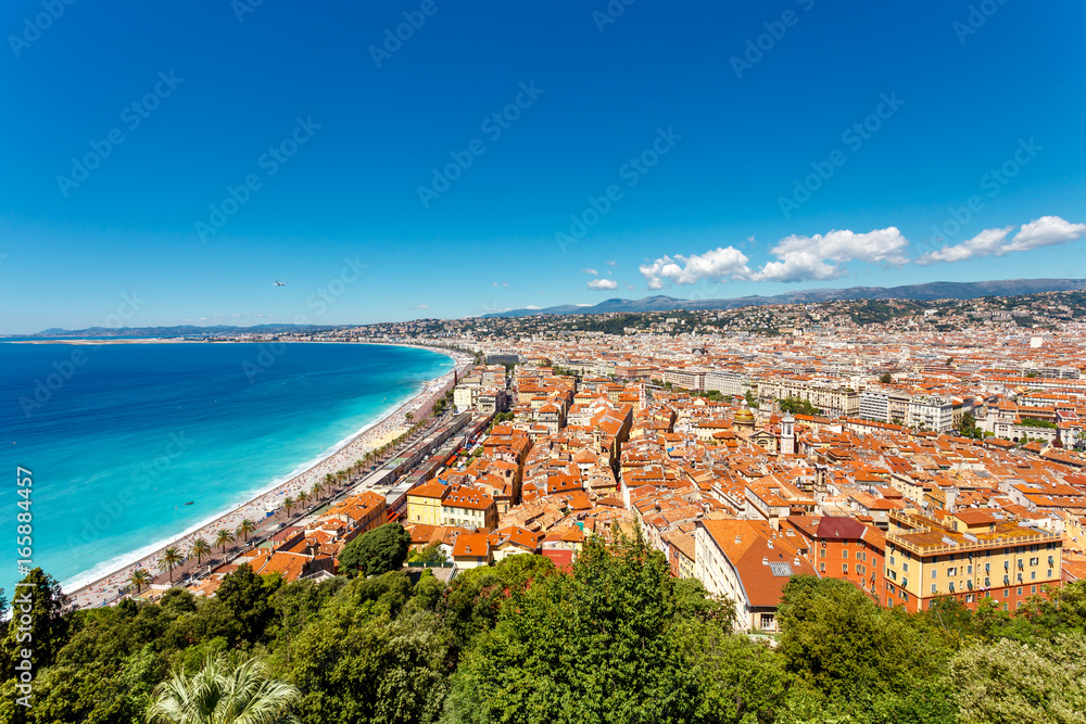 Panorama view of Nice, Cote d Azur, France. 