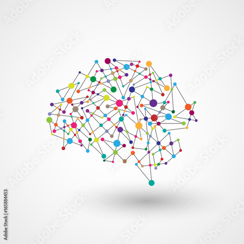 Vector technology brain design.