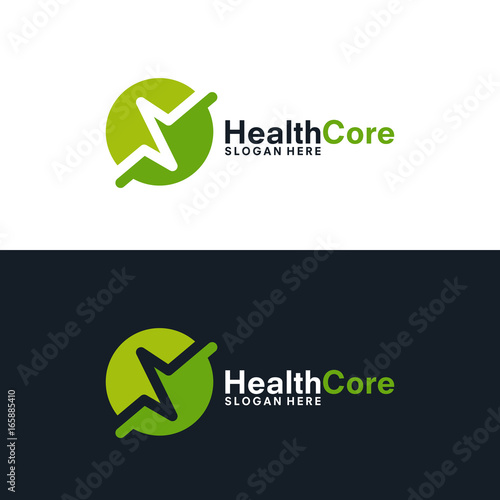 simple pulse logo template, Simple HealhtCare logo template, Health Center Logo designs vector illustration