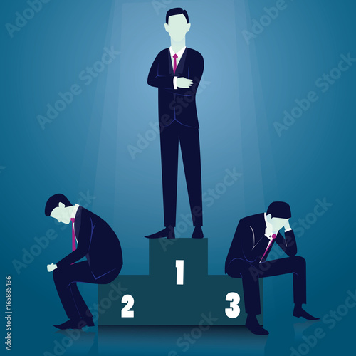 Business Competition Concept. Winner Businessman