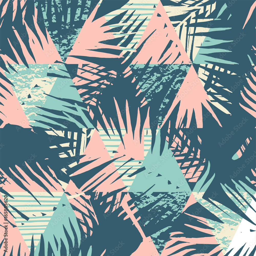 Fototapeta egzotyczny wzór z tropikalnymi liśćmi palmy