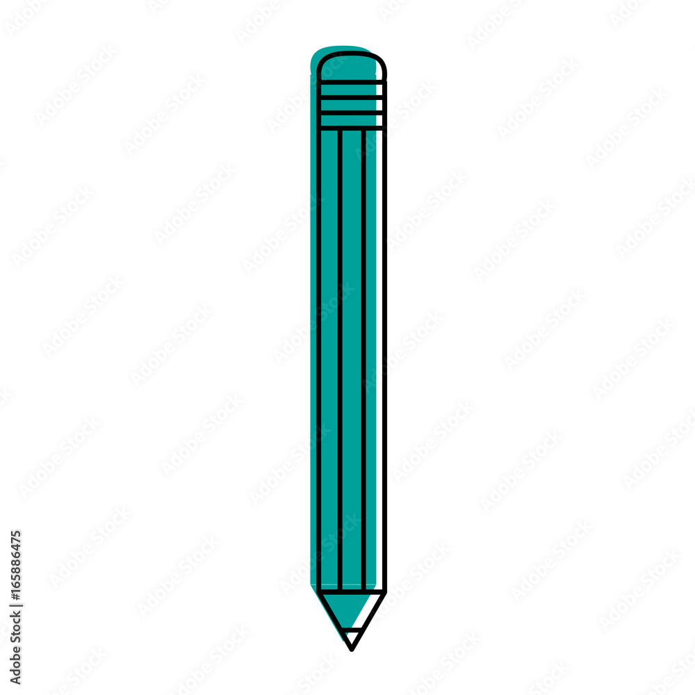 pencil with eraser school supply icon image pencil with eraser school supply icon image