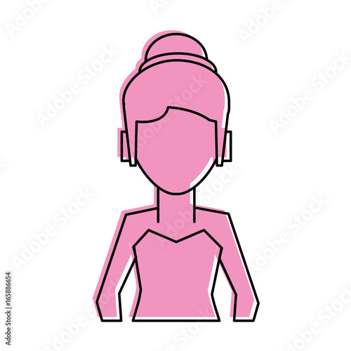 woman with hair updo avatar icon image
