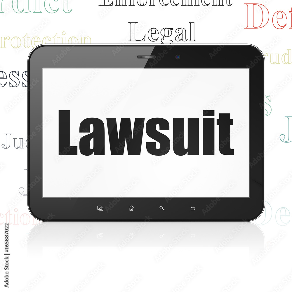 Law concept: Tablet Computer with Lawsuit on display Law concept: Tablet Computer with Lawsuit on display