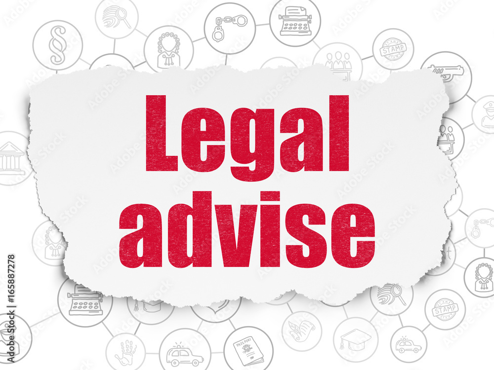 Law concept: Legal Advise on Torn Paper background