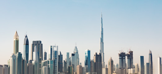 Wandcirkels Dubai Futuristische skyline van Dubai  © Andrey Popov