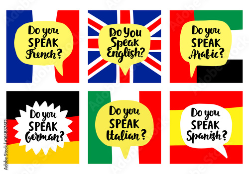 Language school banners set