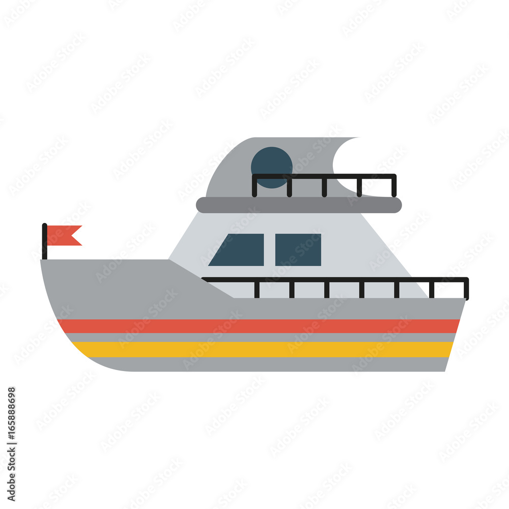 ship sideview with flag icon image ship sideview with flag icon image