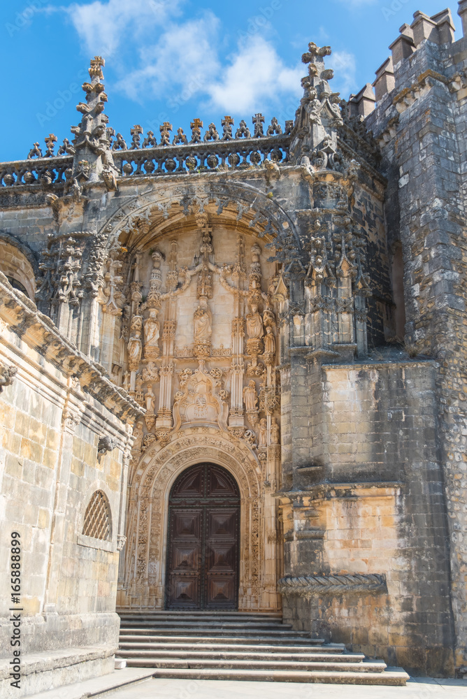 Tomar in Portugal, Convent of Christ, roman monastery, entry portal
