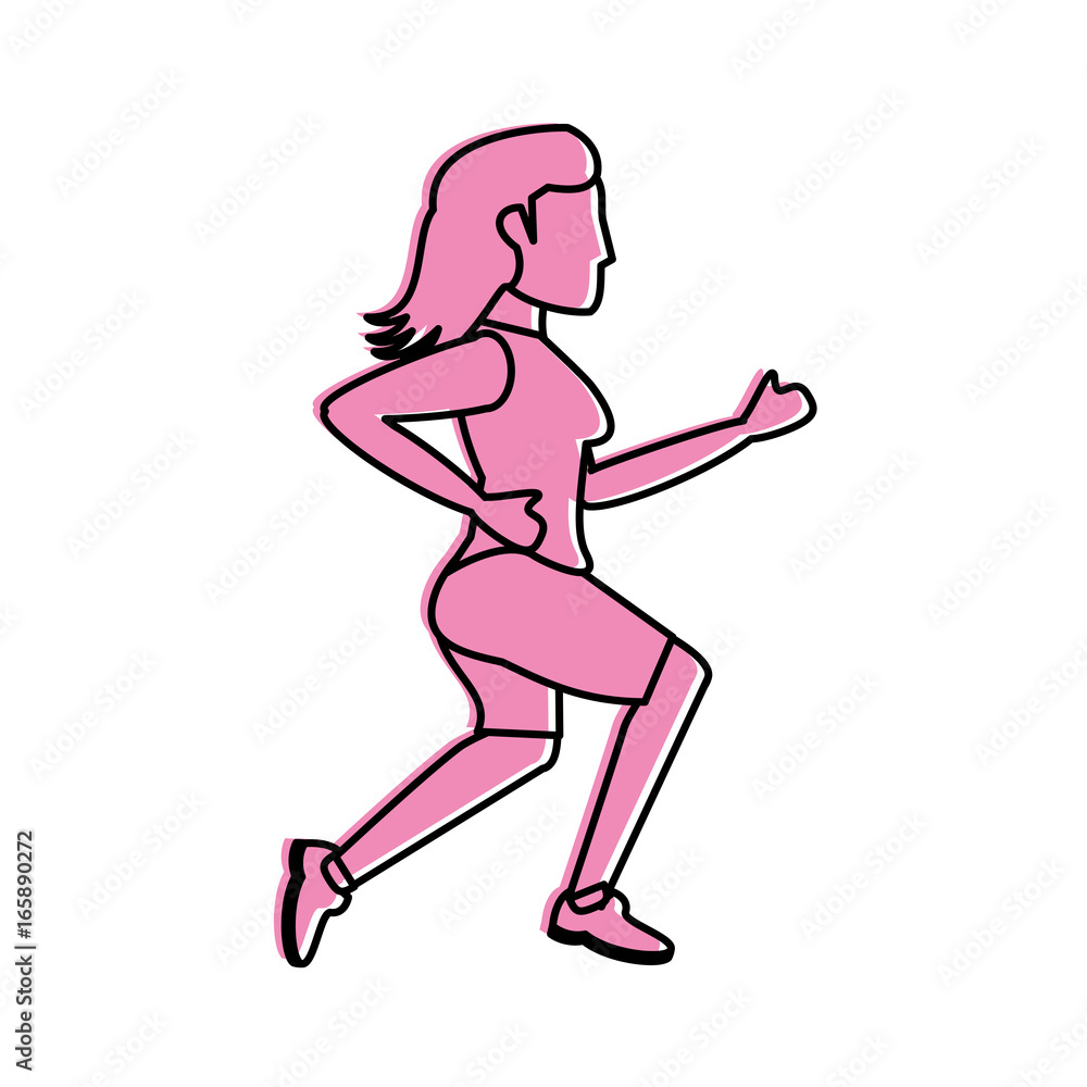 woman avatar running icon image