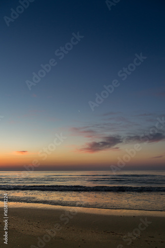 Beautiful sunrise at the Black Sea in Mamaia  Romania