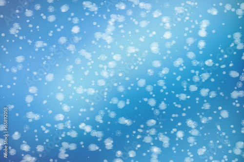 Winter simple Christmas blue background with snow for design Wallpaper banner