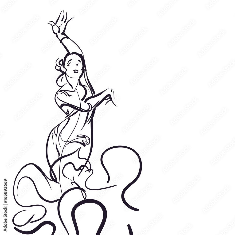 Fototapeta premium Flamenco Dancer in expressive impressive pose