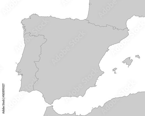 Spanien - Karte in Grau