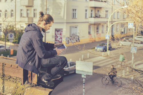 Boy with Smartphone photo