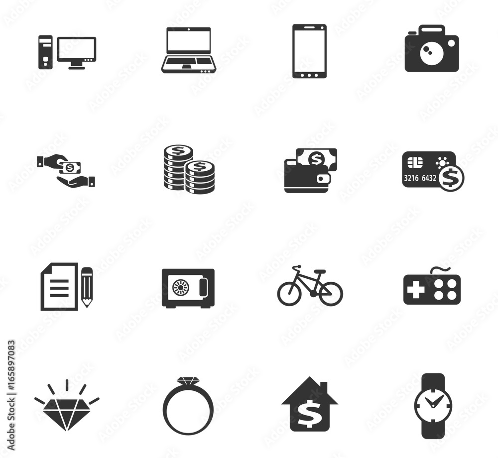 pawn shop icon set pawn shop icon set