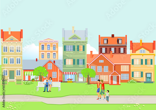 Stadtansicht im Sommer