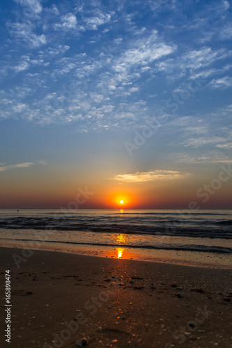 Beautiful sunrise at the Black Sea in Mamaia, Romania © krash20