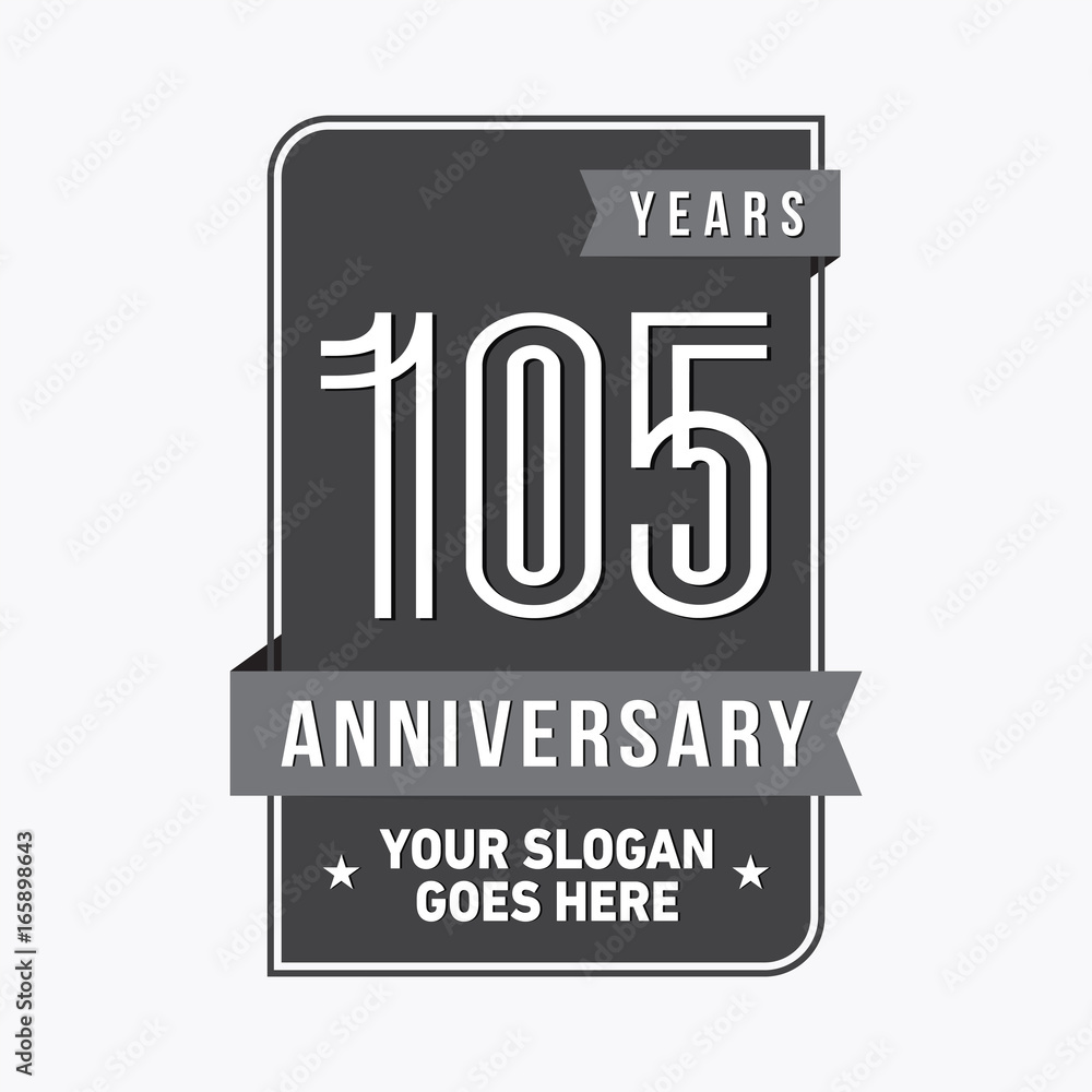 105 years anniversary design template. Vector and illustration.
105 years anniversary design template. Vector and illustration.