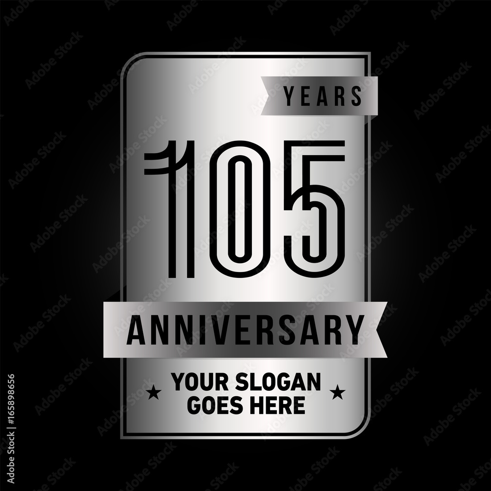 105 years anniversary design template. Vector and illustration.
105 years anniversary design template. Vector and illustration.