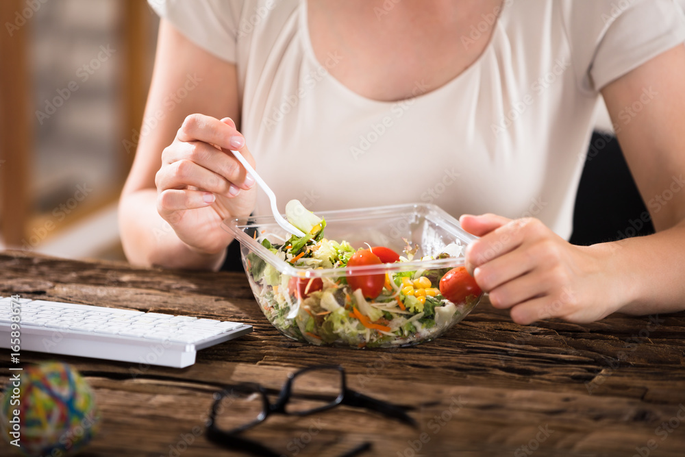 Woman Eating Salad Woman Eating Salad