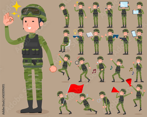 flat type military wear man_2