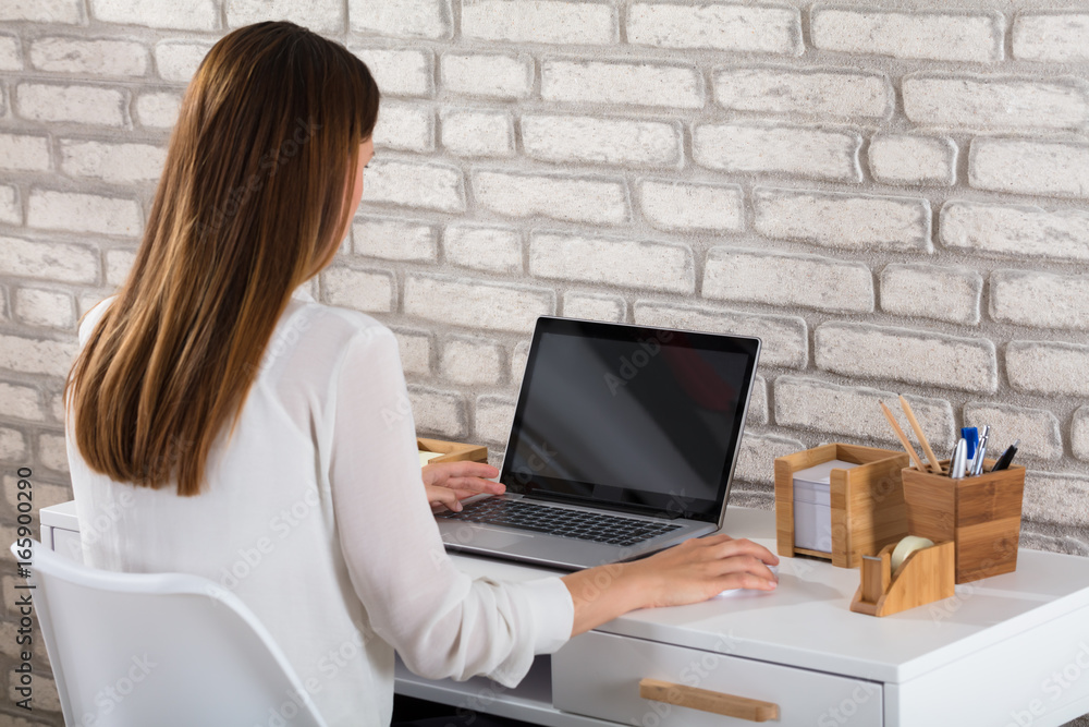 Young Businesswoman Using Laptop Young Businesswoman Using Laptop