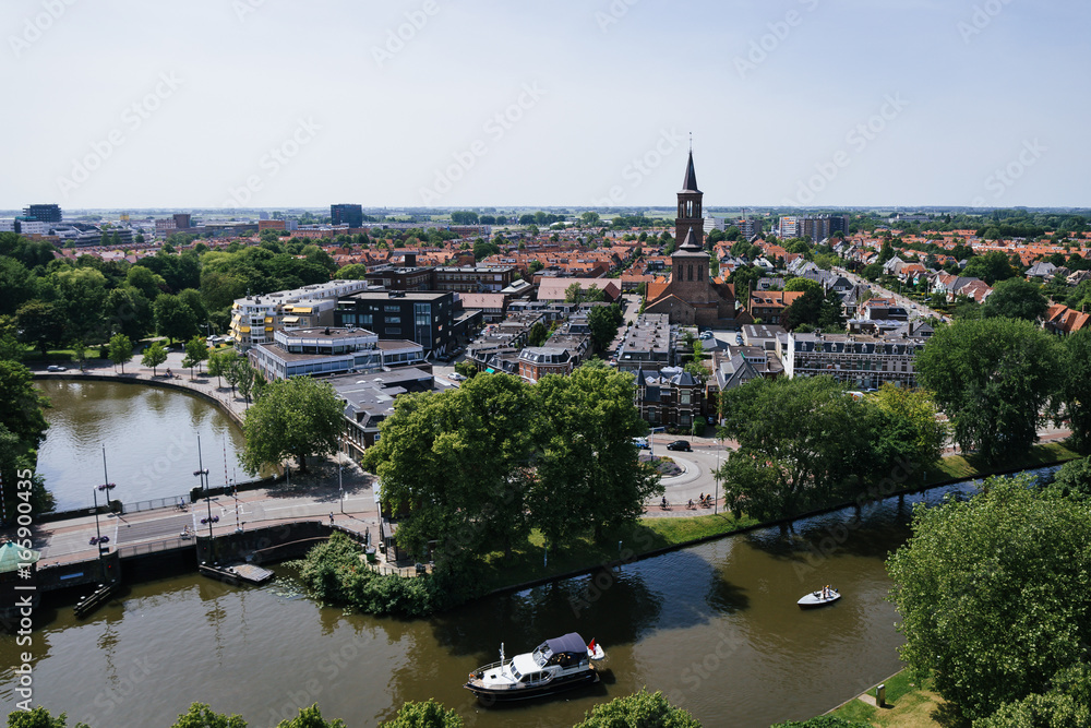 A bird's-eye view on Leeuwarden, the Netherlands