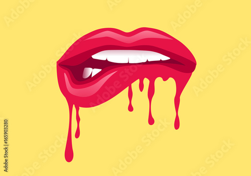 Trendy isolated drip lips
