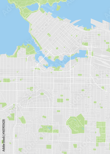 Obraz na plátně Vancouver colored vector map