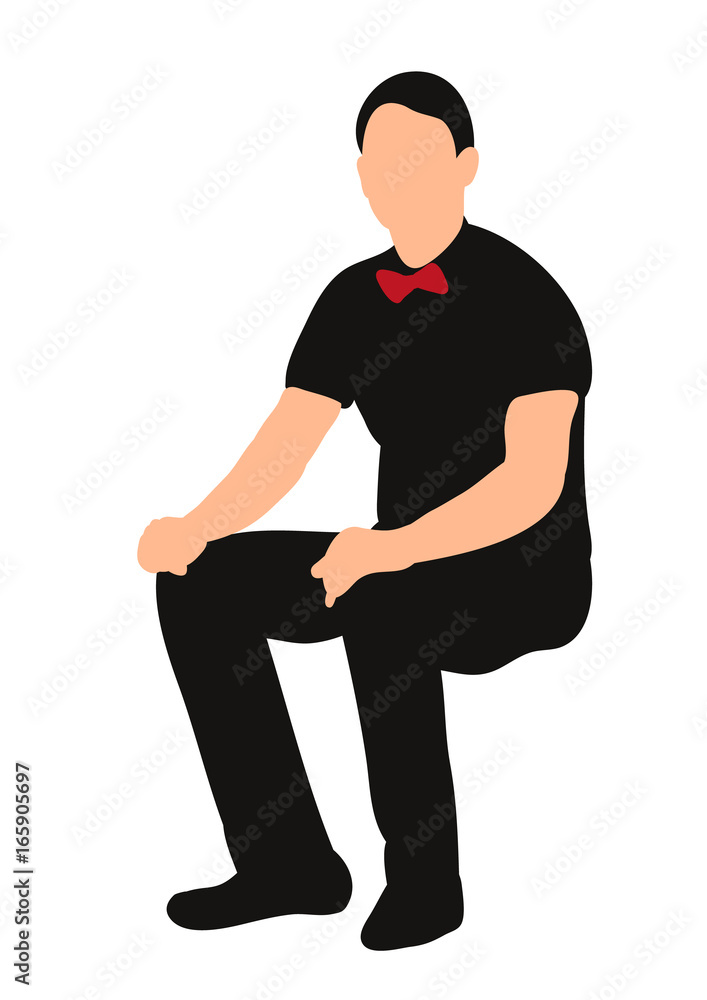 Vector, isolated silhouette of a seated man, recreation Vector, isolated silhouette of a seated man, recreation