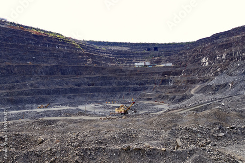 Open pit mine for iron ore mining photo