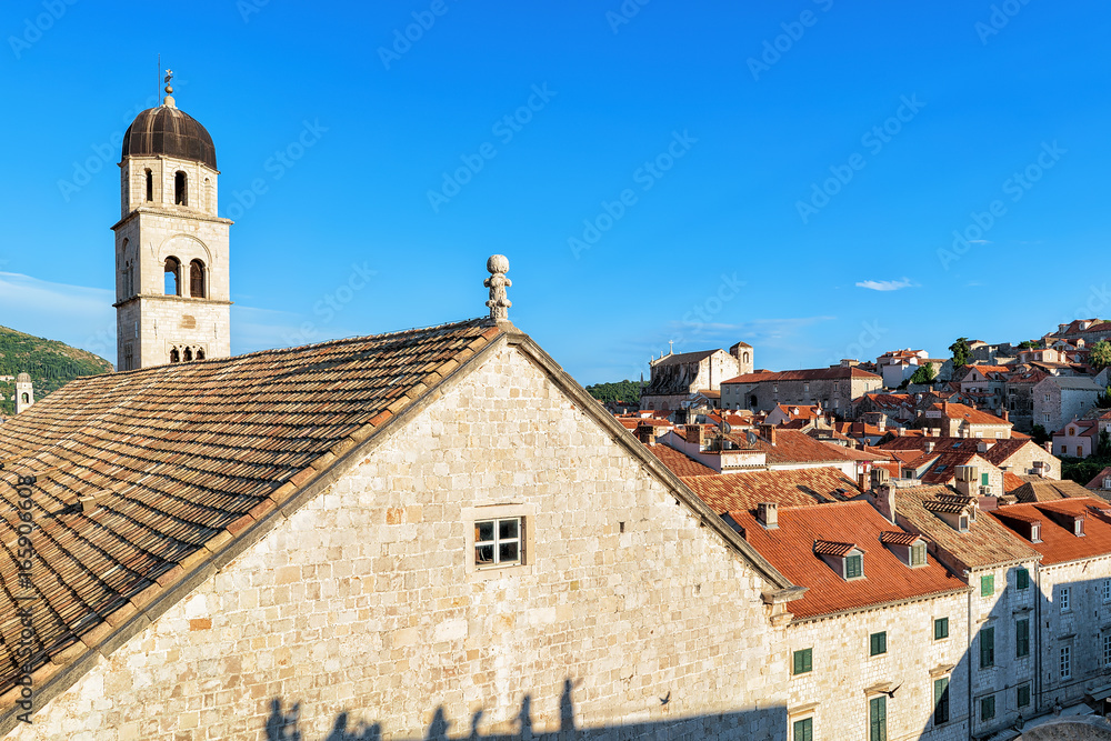 Franciscan monastery on Stradun Street in Old city Dubrovnik