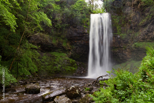 Henrhyd Waterfalls in Brecon Beacons, Wales, UK