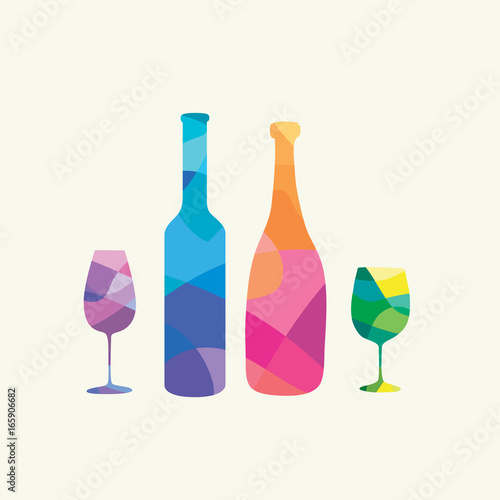 Wine bottle and a wineglasses