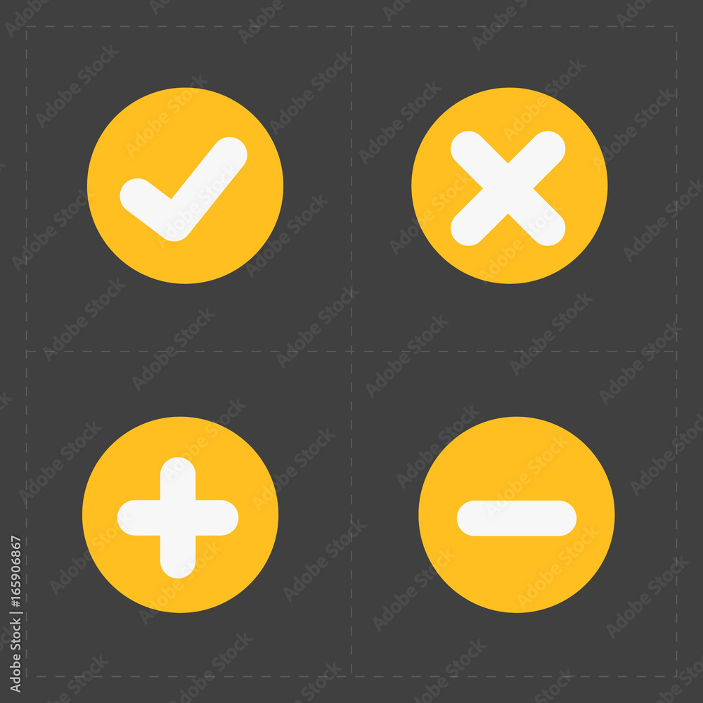 Fototapeta premium Vector colorful confirm icons set