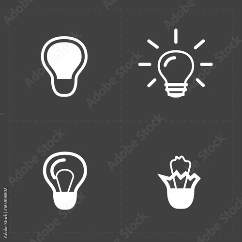 Light bulbs. Bulb icon set.