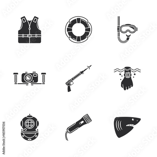 nine diving icons