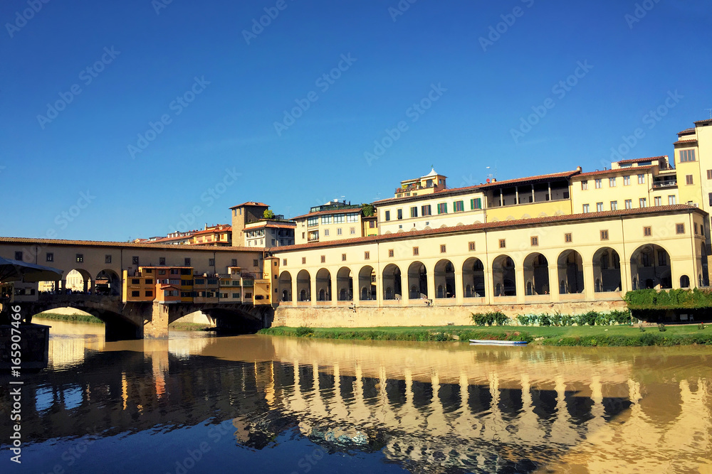 Ponte Vecchio bridge and Arno River in Florence