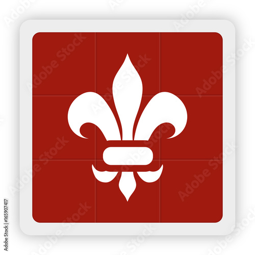 Red Icon Schaltfläche - Lilie Ornament