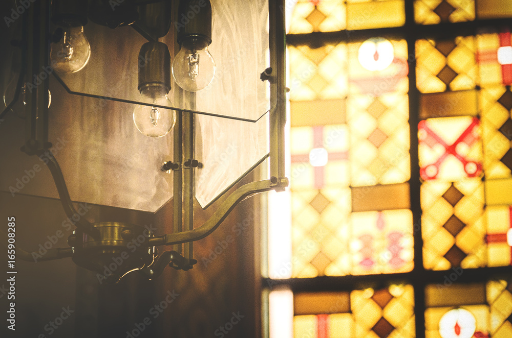 An old church lamp. Retro photo An old church lamp. Retro photo