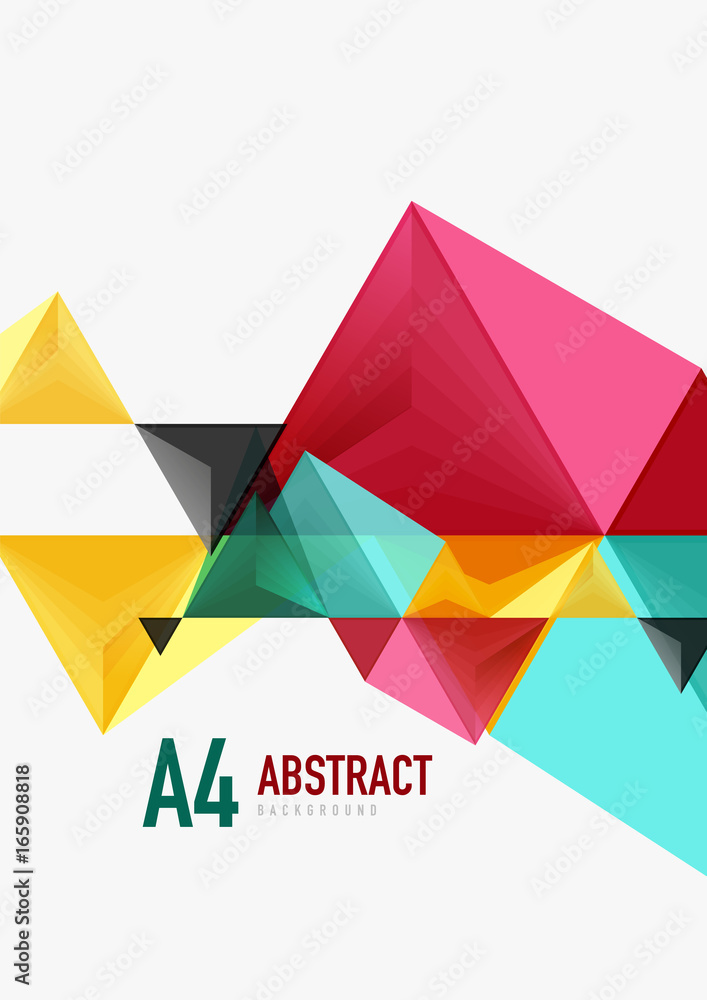 Triangular low poly vector a4 size geometric abstract template Triangular low poly vector a4 size geometric abstract template