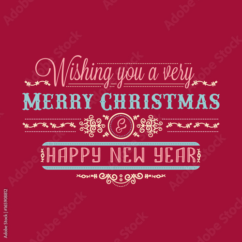 New Year card. Holiday colorful decor. Lettering 