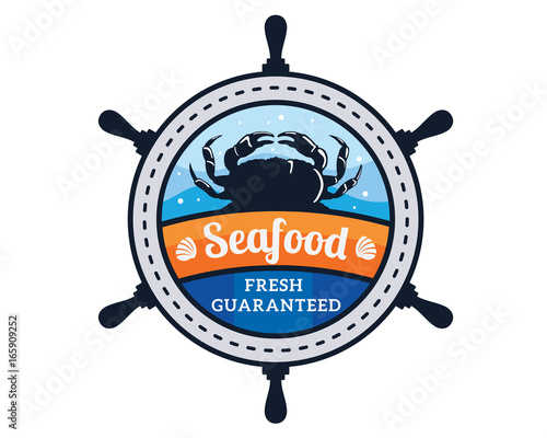 
Modern Premium Seafood Restaurant Logo Badge Illustration