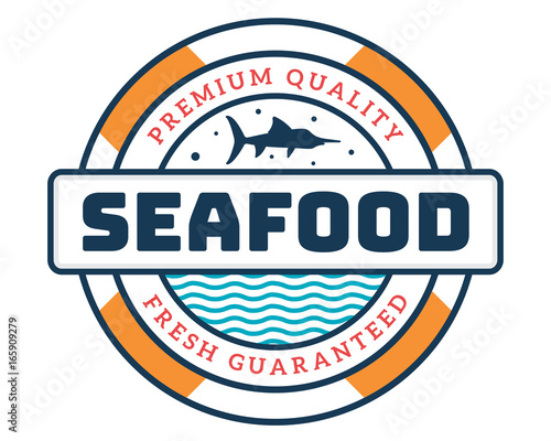 
Modern Premium Seafood Restaurant Logo Badge Illustration
