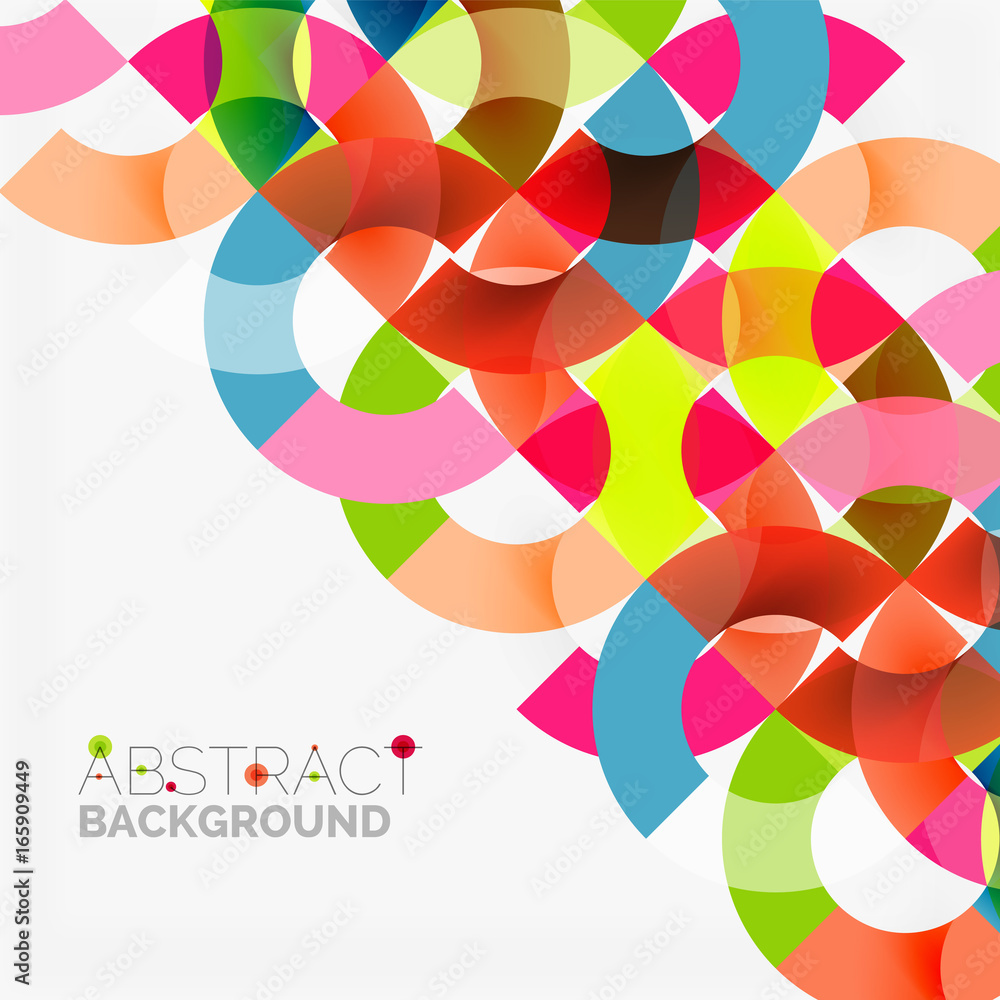 Colorful rings on grey background, modern geometric pattern design