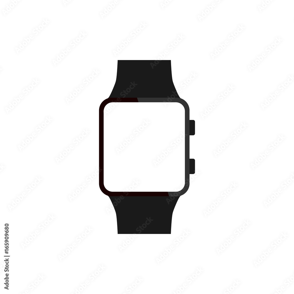 Modern electrical smart watch with white blank screen set. Flat style icon. Modern electrical smart watch with white blank screen set. Flat style icon.