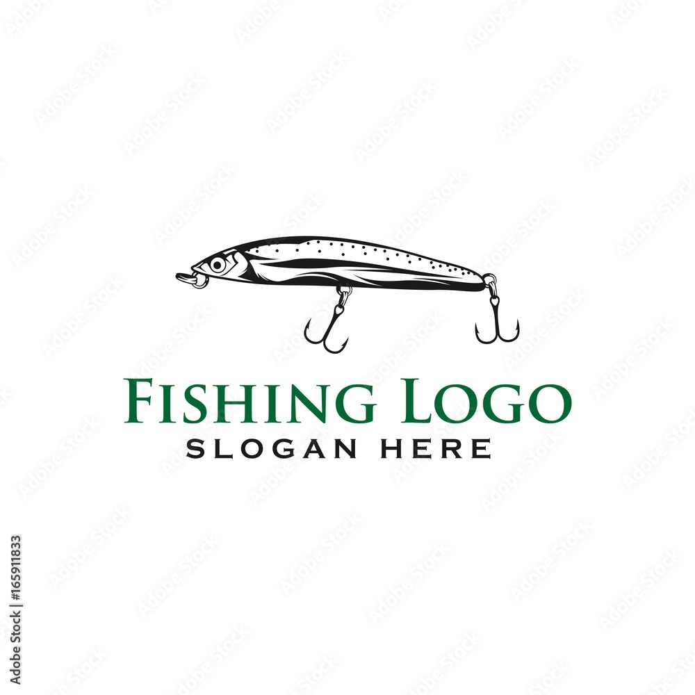 Fototapeta premium Fishing Logo design illustration silhouette